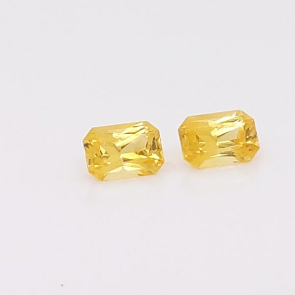 Sri Lanka Yellow Sapphire Radiant Cut Emerald Cut Matched Pair 6.5x4.5mm  1.82 cts - Image 7