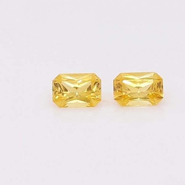 Sri Lanka Yellow Sapphire Radiant Cut Emerald Cut Matched Pair 6.5x4.5mm  1.82 cts - Image 8