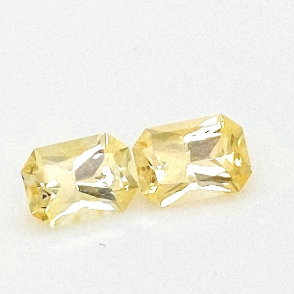 Sri Lanka Yellow Sapphire Emerald Radiant Matched Pair 6.5x4.5mm 2.06 Carats - Image 8