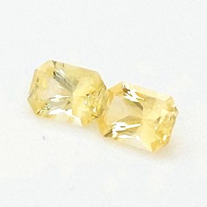 Sri Lanka Yellow Sapphire Emerald Radiant Matched Pair 6.5x4.5mm 2.06 Carats