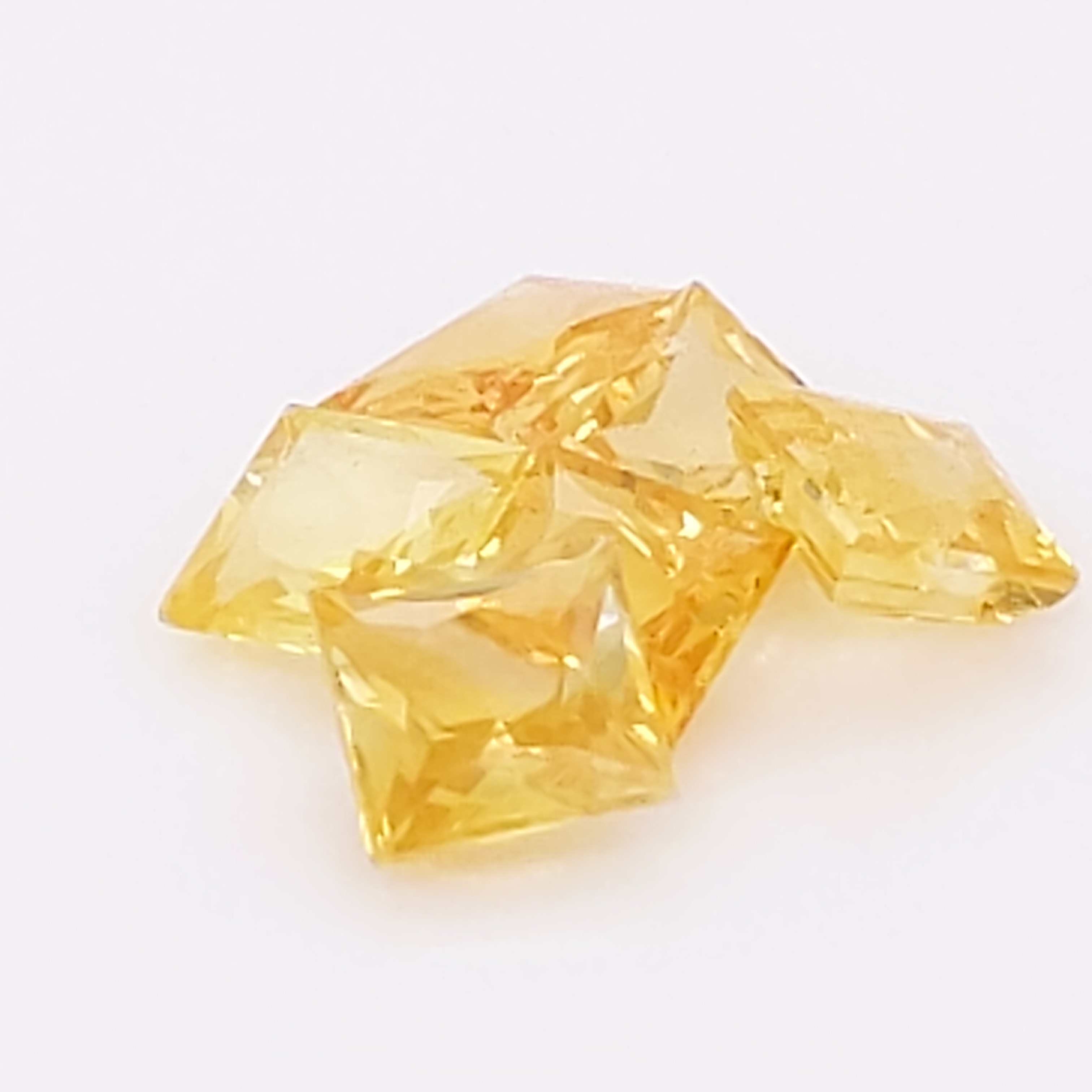 Square Yellow Sapphires 6 stones ~4mm each 1.99 Carats Total - Simply ...
