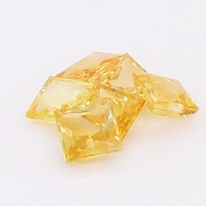 Square Yellow Sapphires 6 stones ~4mm each 1.99 Carats Total