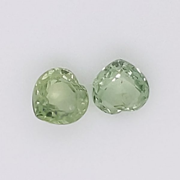 Tanzanian Green Heart Cut Sapphire Pair 1.15 Carats - Image 3