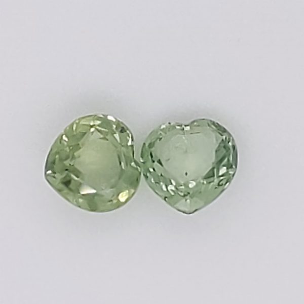 Tanzanian Green Heart Cut Sapphire Pair 1.15 Carats - Image 4