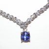 Elegant Cushion Tanzanite Diamond Necklace 14Kwg 4.25 Ctw - Image 3