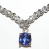 Elegant Cushion Tanzanite Diamond Necklace 14Kwg 4.25 Ctw - Image 4
