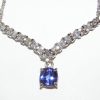 Elegant Cushion Tanzanite Diamond Necklace 14Kwg 4.25 Ctw - Image 5