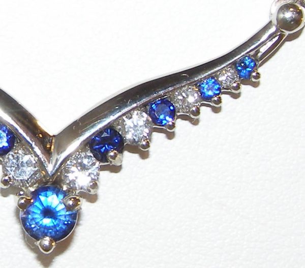 Sri Lanka Blue diamond necklace 14KWG 1.75 CTW - Image 8