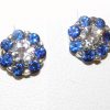 AAA+ Ceylon Blue Sapphire Diamond  Earring Studs 14Kwg 1.15 Ctw - Image 2