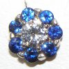 AAA+ Ceylon Blue Sapphire Diamond  Earring Studs 14Kwg 1.15 Ctw - Image 4