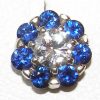 AAA+ Ceylon Blue Sapphire Diamond  Earring Studs 14Kwg 1.15 Ctw - Image 6