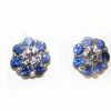 AAA+ Ceylon Blue Sapphire Diamond  Earring Studs 14Kwg 1.15 Ctw - Image 8