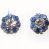 AAA+ Ceylon Blue Sapphire Diamond  Earring Studs 14Kwg 1.15 Ctw