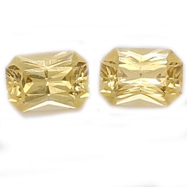 Sri Lanka Sapphire Yellow Emerald Radiant Cut Matched Pair 6.5x4.5mm  1.79 cts - Image 6