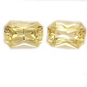 Sri Lanka Sapphire Yellow Emerald Radiant Cut Matched Pair 6.5x4.5mm  1.79 cts