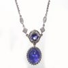 Art Deco Inspired Tanzanite Diamond Necklace 14KWG 18.01 Carats - Image 2