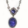 Art Deco Inspired Tanzanite Diamond Necklace 14KWG 18.01 Carats - Image 3