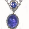 Art Deco Inspired Tanzanite Diamond Necklace 14KWG 18.01 Carats - Image 4