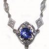 Art Deco Inspired Tanzanite Diamond Necklace 14KWG 18.01 Carats - Image 5