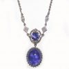Art Deco Inspired Tanzanite Diamond Necklace 14KWG 18.01 Carats - Image 6