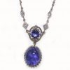 Art Deco Inspired Tanzanite Diamond Necklace 14KWG 18.01 Carats - Image 7