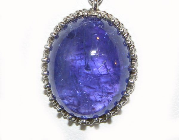 Art Deco Inspired Tanzanite Diamond Necklace 14KWG 18.01 Carats - Image 8