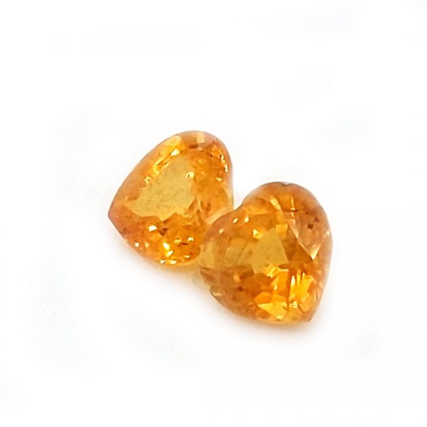 Matched Pair Orange Heart Cut Sapphire from Songea, Tanzania 2.19 carats 6mm - Image 4