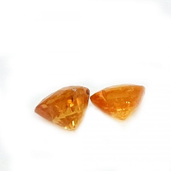 Matched Pair Orange Heart Cut Sapphire from Songea, Tanzania 2.19 carats 6mm - Image 5