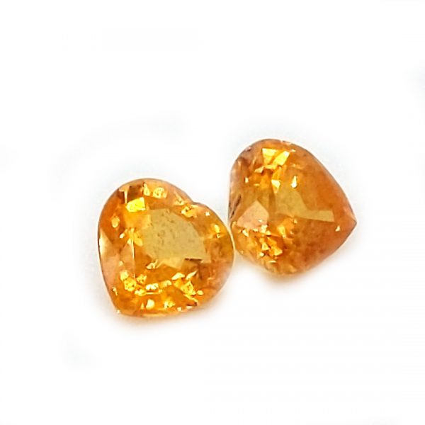 Matched Pair Orange Heart Cut Sapphire from Songea, Tanzania 2.19 carats 6mm - Image 6