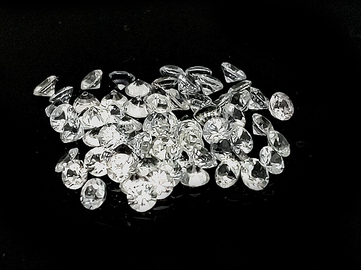Sri Lanka Round Brilliant Cut White Sapphire 2.8mm one carat parcel