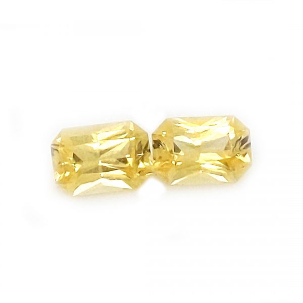 Sri Lanka Sapphire Yellow Emerald Radiant Cut Matched Pair 6.5x4.5mm  1.79 cts - Image 7
