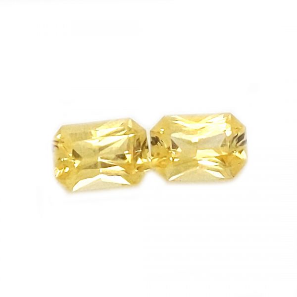 Sri Lanka Sapphire Yellow Emerald Radiant Cut Matched Pair 6.5x4.5mm  1.79 cts - Image 10