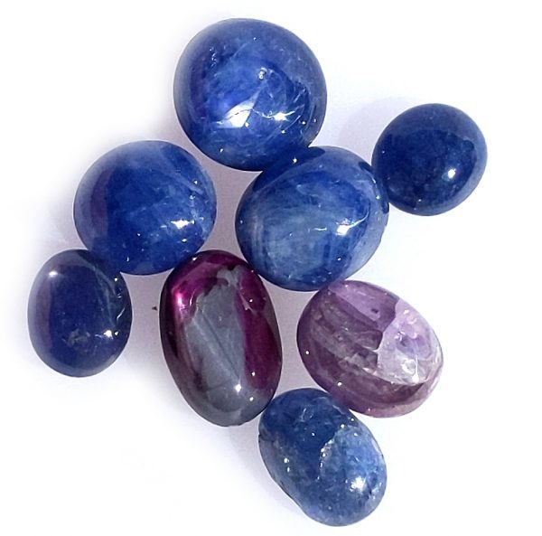 Mixed Sapphire Cabochons 21.8 Carats Total of 8 stones