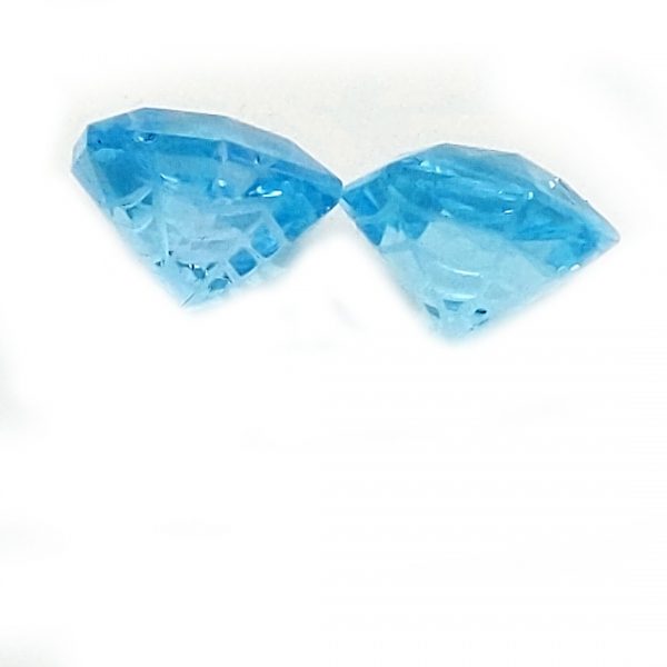 Brazilian Blue Topaz Spider Web Cut Hexagon Pair 5.49 Carats - Image 4