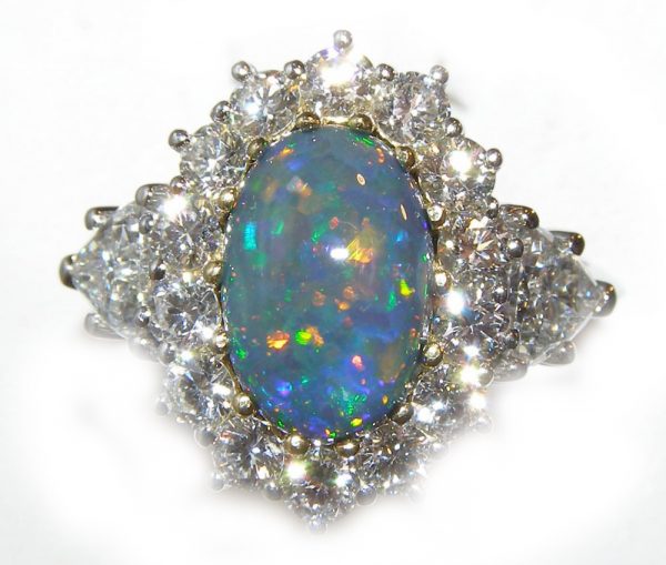 Certified Top Harlequin Black Opal Diamond Platinum Ring 6.94 CTW - Image 4