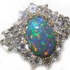 Certified Top Harlequin Black Opal Diamond Platinum Ring 6.94 CTW