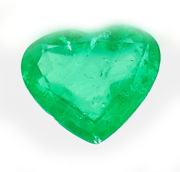 AGL Certified Colombia Emerald Fancy Heart Cut 5.76 Cts 12.8x10.4mm