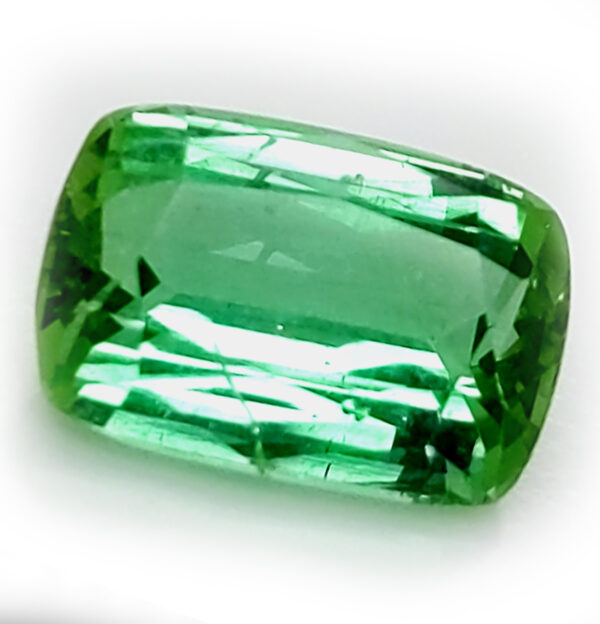 Certified Cushion Cut Grass Green Tourmaline 4.04 carats 11.6x7.8x5.4mm