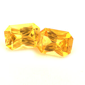 Sri Lanka Sapphire Yellow Emerald Radiant Cut Pair 7x.5mm  1.99cts
