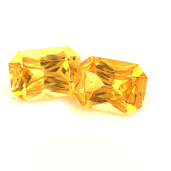 Sri Lanka Sapphire Yellow Emerald Radiant Cut Pair 7x.5mm  1.99cts