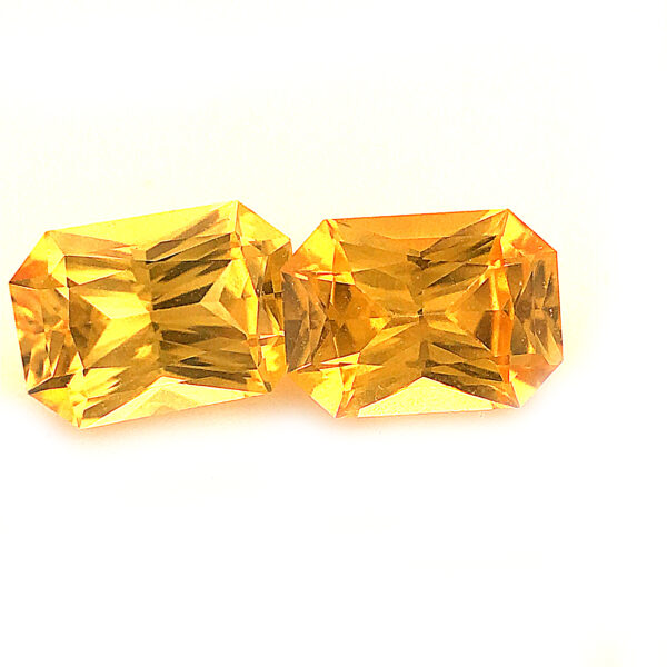 Sri Lanka Sapphire Yellow Emerald Radiant Cut Pair 7x.5mm  1.99cts - Image 3