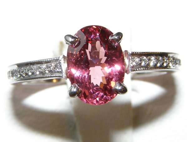 Vibrant Pink Spinel Diamond Ring 14KWG 2.34 ctw - Image 8