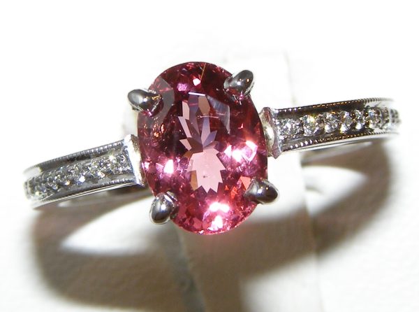 Vibrant Pink Spinel Diamond Ring 14KWG 2.34 ctw - Image 6