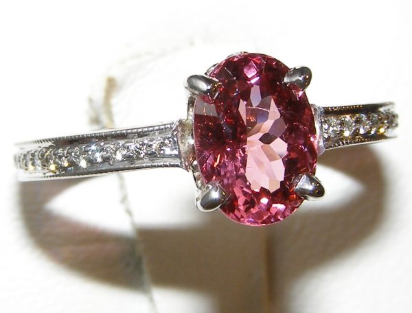 Vibrant Pink Spinel Diamond Ring 14KWG 2.34 ctw - Image 4