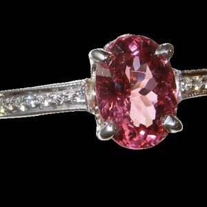 Vibrant Pink Spinel Diamond Ring 14KWG 2.34 ctw