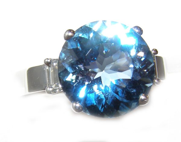 GIA Certified Aqua (See Report)*Diamond Platinum Ring 6.86 ctw - Image 3