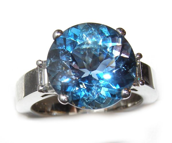 GIA Certified Aqua (See Report)*Diamond Platinum Ring 6.86 ctw - Image 5