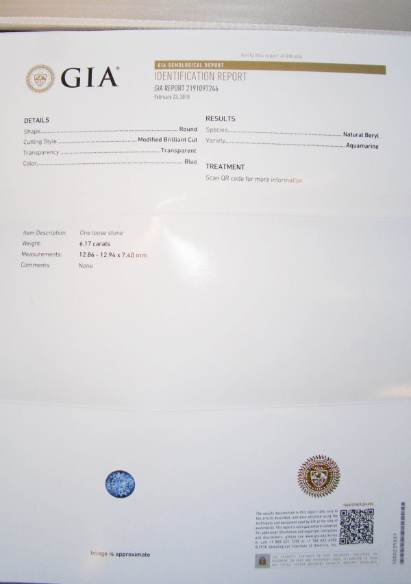 GIA Certified Aqua (See Report)*Diamond Platinum Ring 6.86 ctw - Image 8