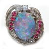 TOP Black Opal Ruby Diamond Platinum Ring 3.96 ctw - Image 2