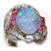 TOP Black Opal Ruby Diamond Platinum Ring 3.96 ctw - Image 6